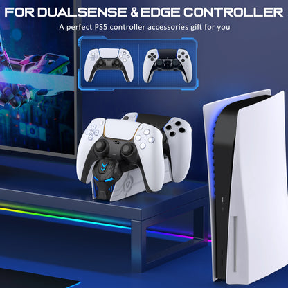 מטען כפול לבקרי PS5 – תחנת טעינה מהירה בעיצוב גיימינג לבקרי DualSense