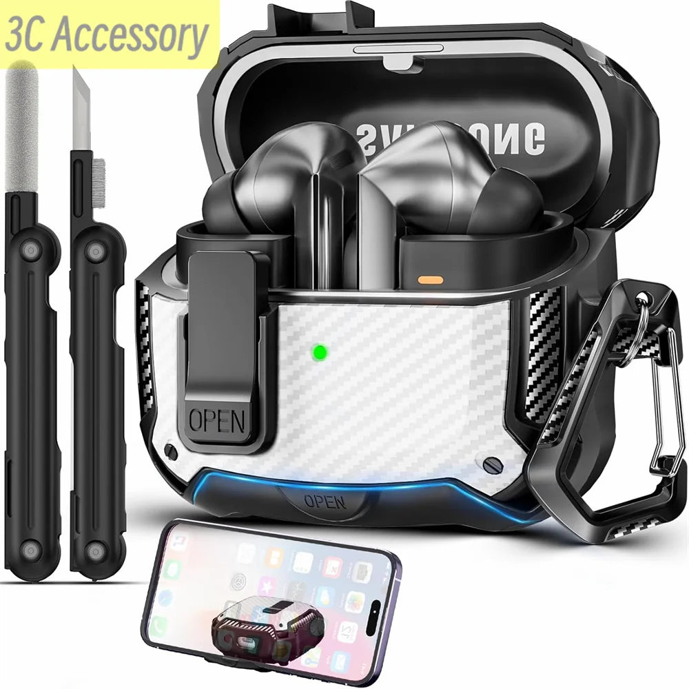 ערכת מגן ל־Galaxy Buds3 Pro – כולל נרתיק מוקשח, עט ניקוי ומחזיק מפתחות