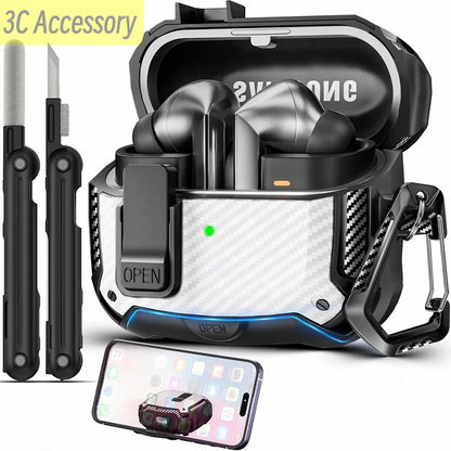 ערכת מגן ל־Galaxy Buds3 Pro – כולל נרתיק מוקשח, עט ניקוי ומחזיק מפתחות