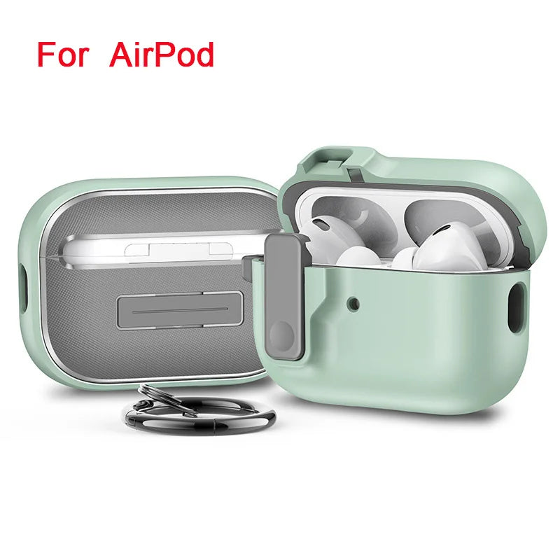 כיסוי סיליקון יוקרתי לאיירפודס - מגן קשיח עם נעילה מודרנית ועיצוב אלגנטי