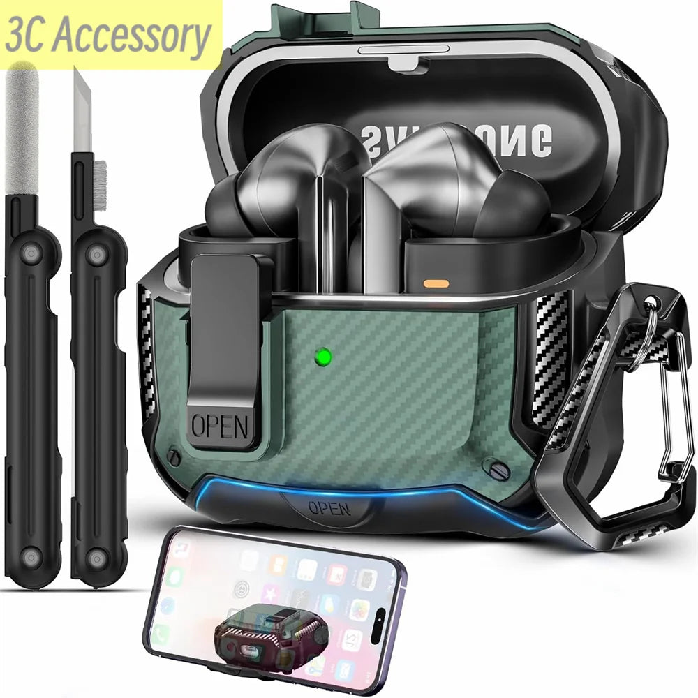 ערכת מגן ל־Galaxy Buds3 Pro – כולל נרתיק מוקשח, עט ניקוי ומחזיק מפתחות