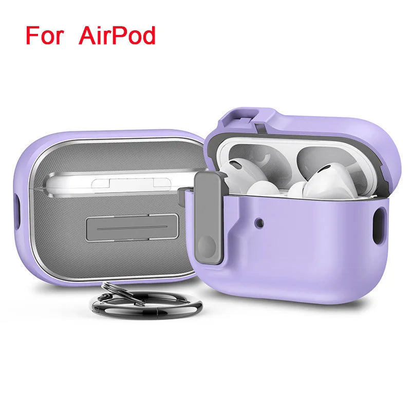 כיסוי סיליקון יוקרתי לאיירפודס - מגן קשיח עם נעילה מודרנית ועיצוב אלגנטי