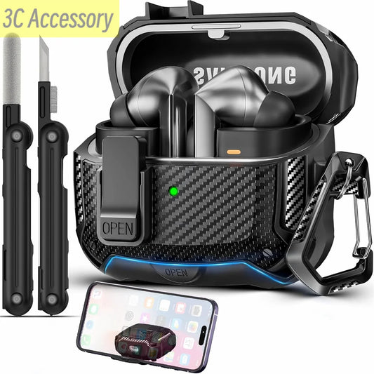 ערכת מגן ל־Galaxy Buds3 Pro – כולל נרתיק מוקשח, עט ניקוי ומחזיק מפתחות