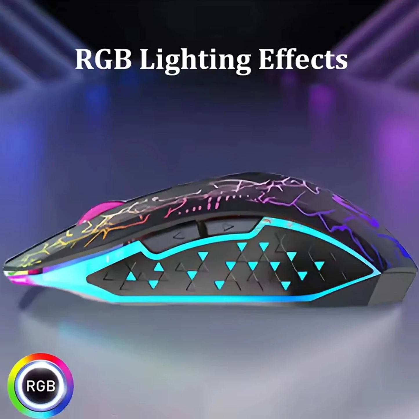 עכבר גיימינג אלחוטי RGB – שקט, מדויק ונוח